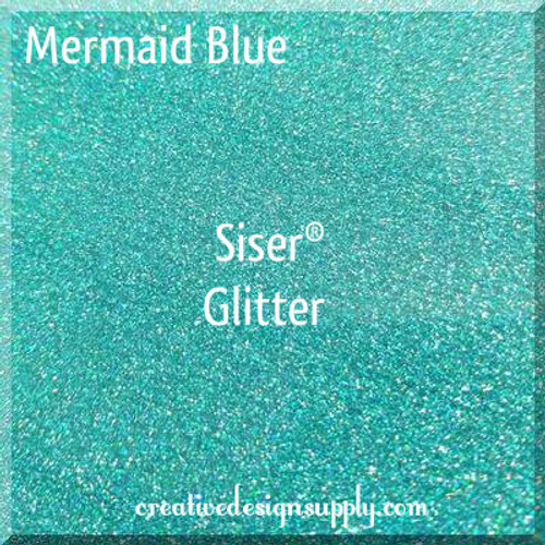 Mermaid Blue Glitter Htv, 12x20 Mermaid Blue Siser Glitter HTV