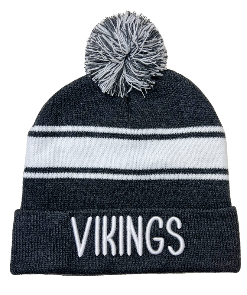 Vikings Striped Pom Beanies