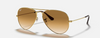 Ray-Ban Aviator Gold Frame Sunglasses w/ Light Brown Gradient Lenses
