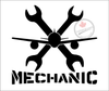 Aircraft Mechanic Wrench Vinyl Decal - Black