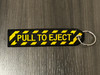 Embroidered Keychain - Pull To Eject (Gold)