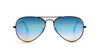 Ray-Ban Aviator Black Frame Sunglasses w/ Blue Mirror and Brown Gradient Lenses (002/4O58)