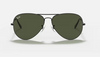 Ray-Ban Aviator Metal Black Sunglasses with Green G-15 Lenses