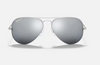 Ray-Ban Aviator Metal Silver Sunglasses w/ Grey Mirror Lenses