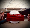 Reusable Aviation Mask: "KISS ME BEFORE FLIGHT" (Colour: RED) (Mask-6)