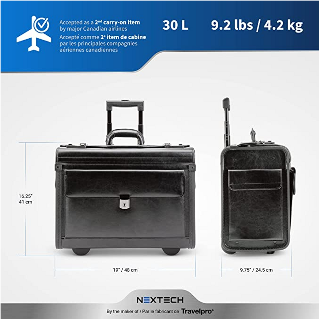 Nextech Leather Luggage 17" 