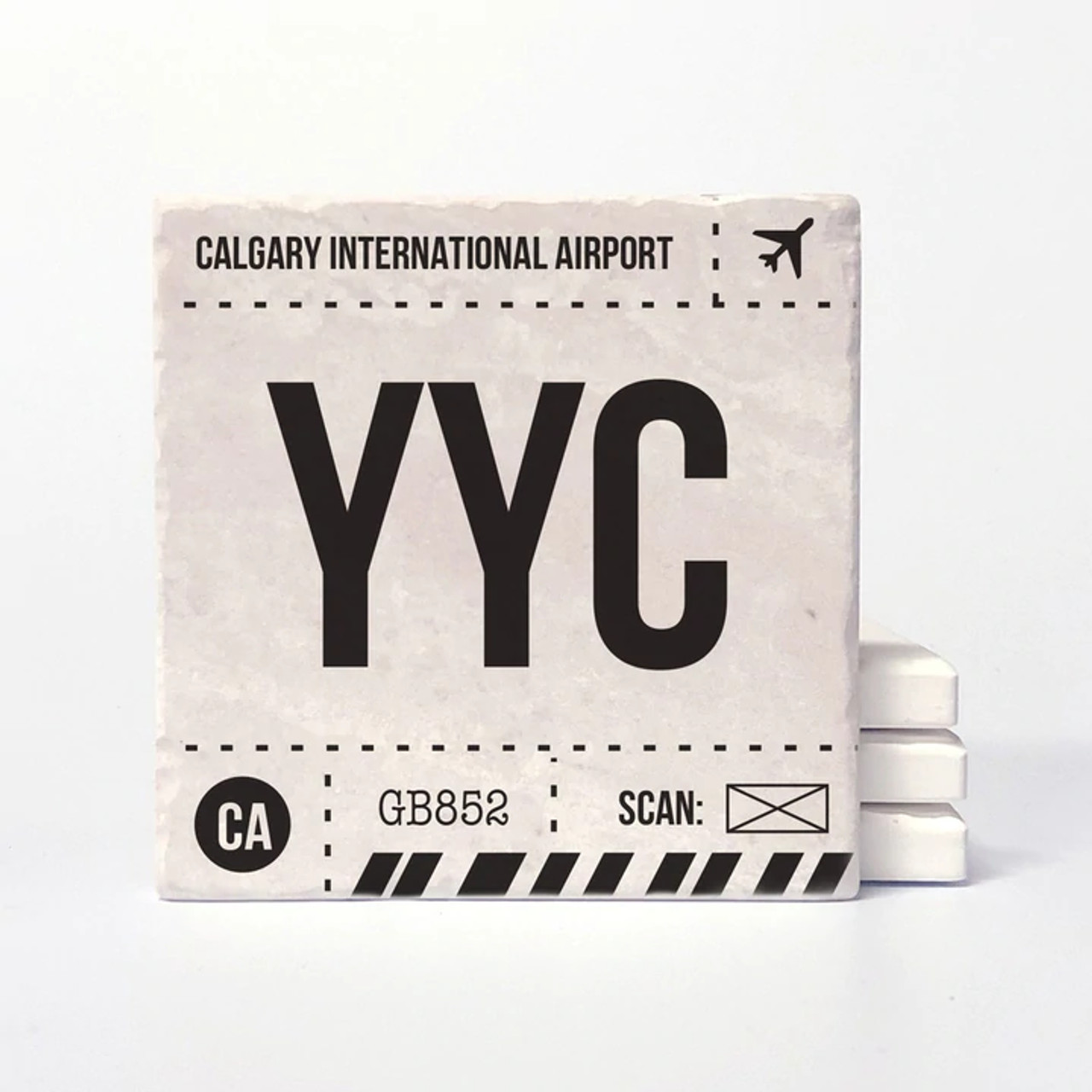 YYC Airport Code Ceramic Coasters (4 Pack)