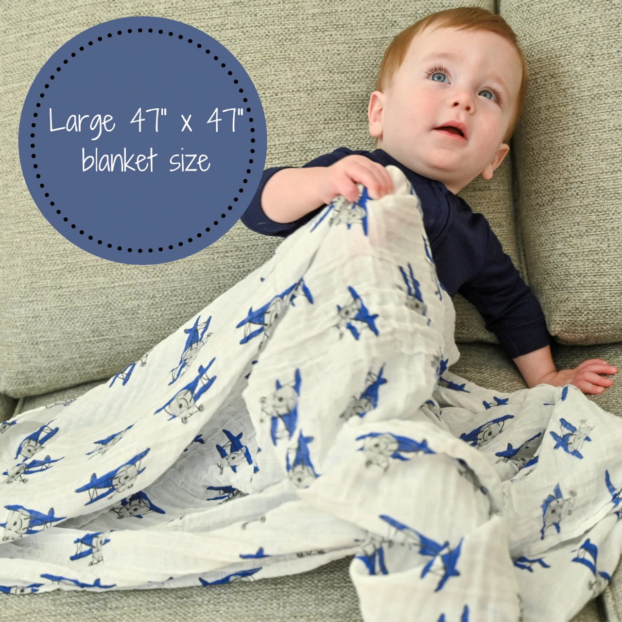 Up, Up And Away Airplane Swaddle Blanket