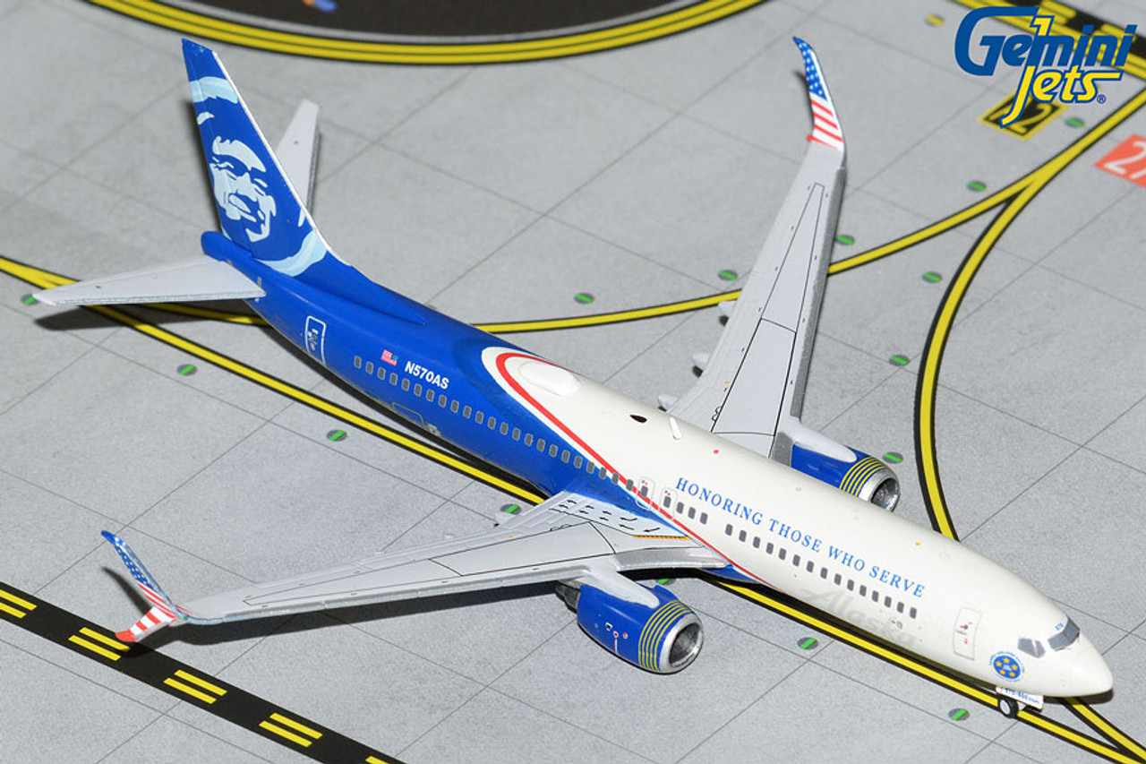 Gemini Jets 1:400 Alaska Airlines 737-800 " Honoring Those We Serve"