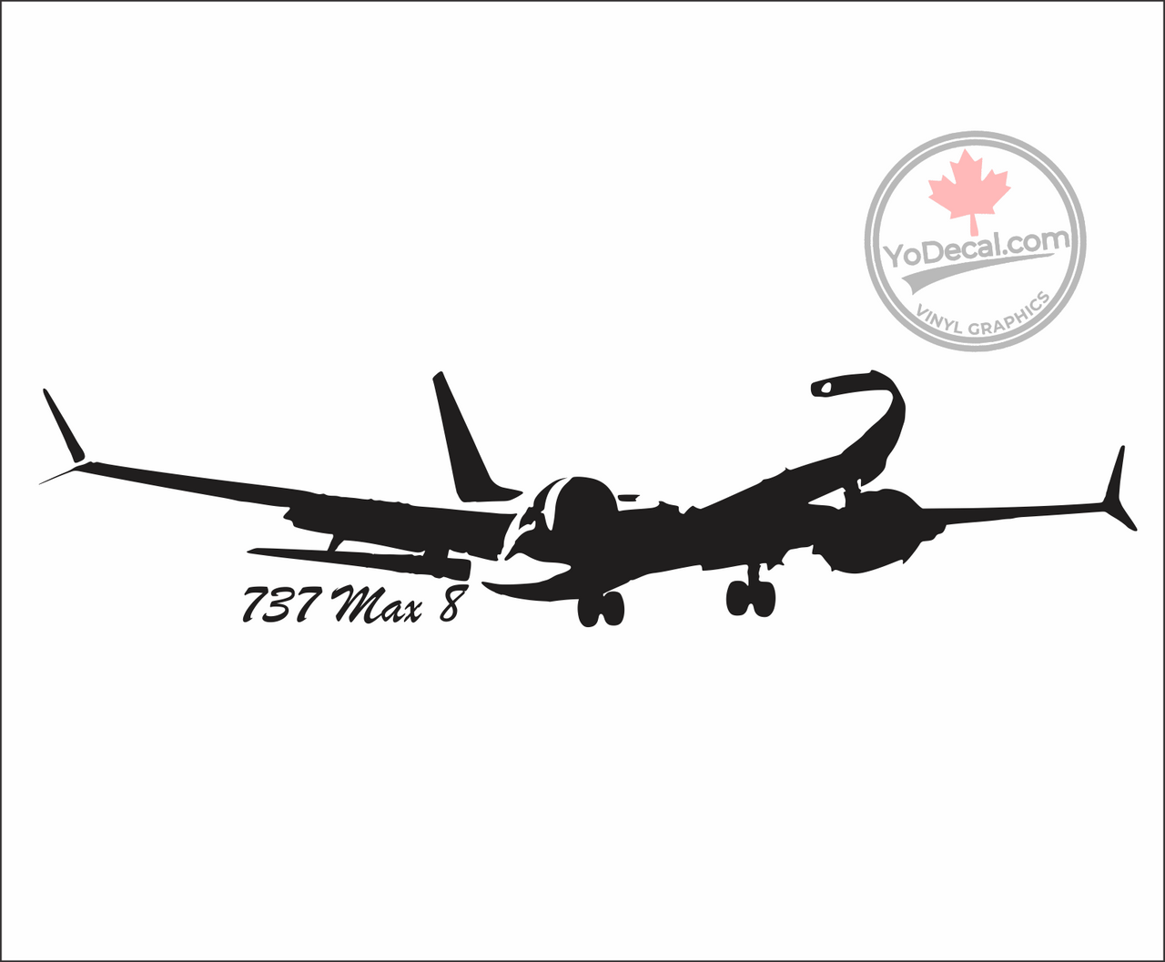 737 Max-8 Vinyl Decal - Black 