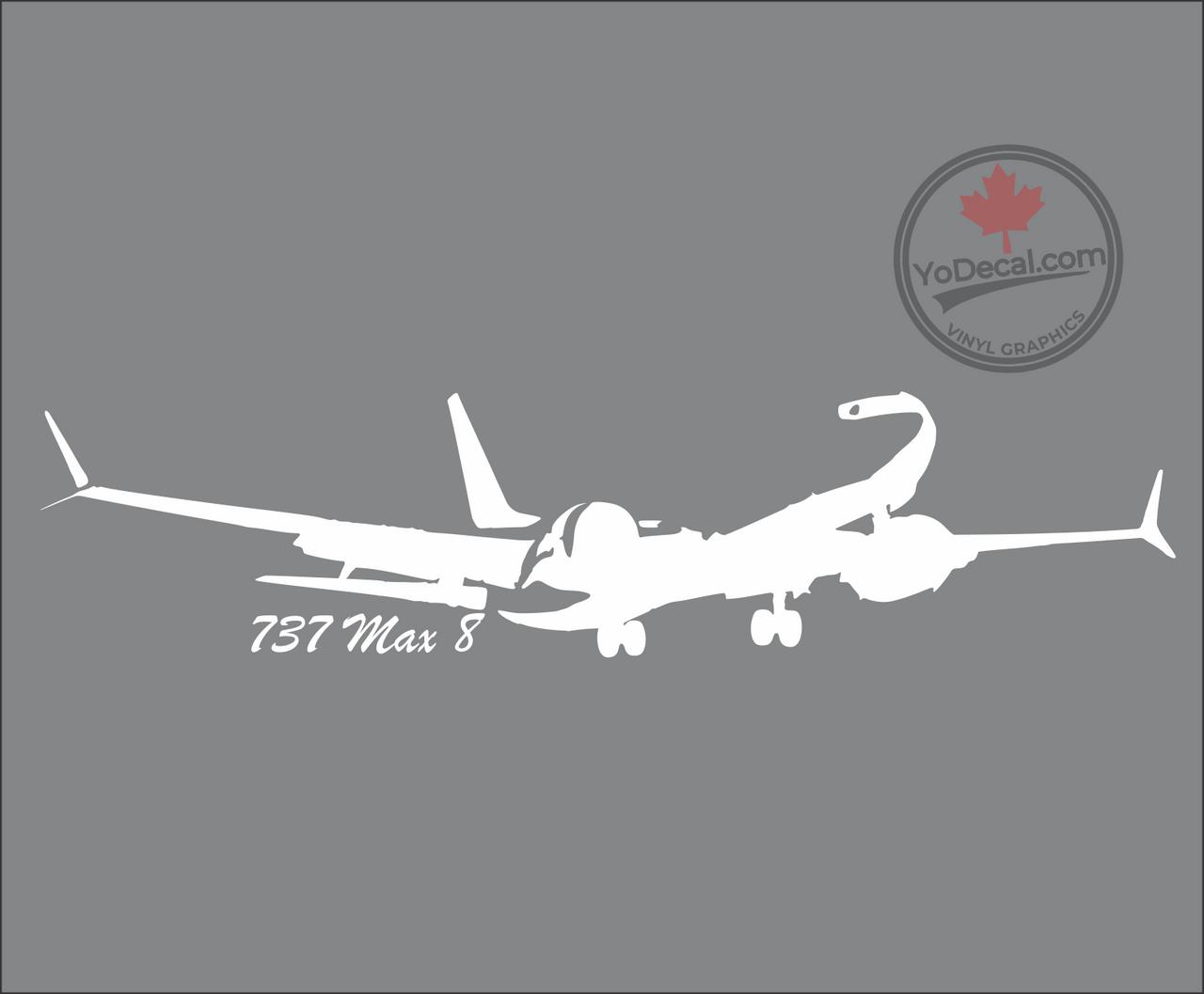 737 Max-8 Vinyl Decal - White