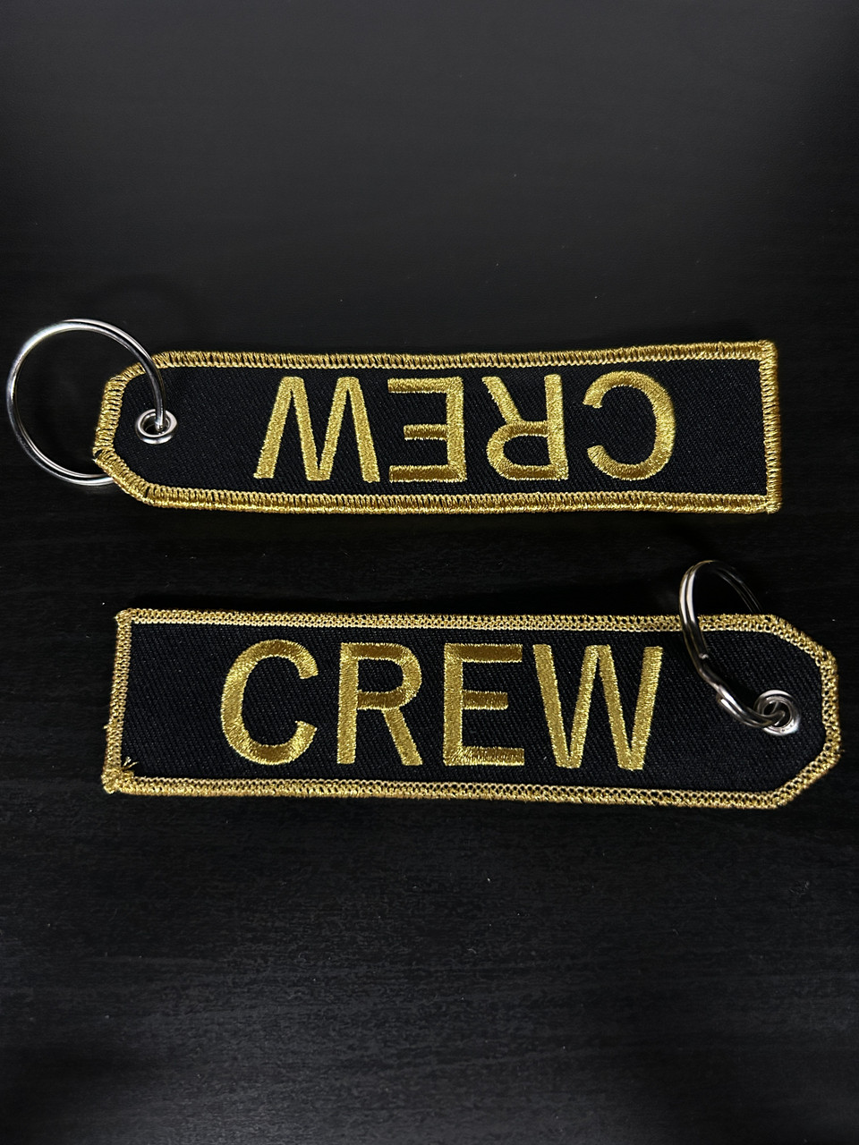 Embroidered Keychain - Crew (Black & Gold)