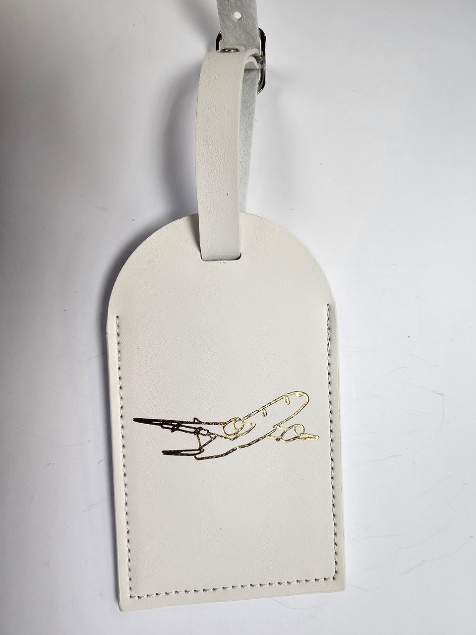 Single Plane Luggage Tag (White/Outline)