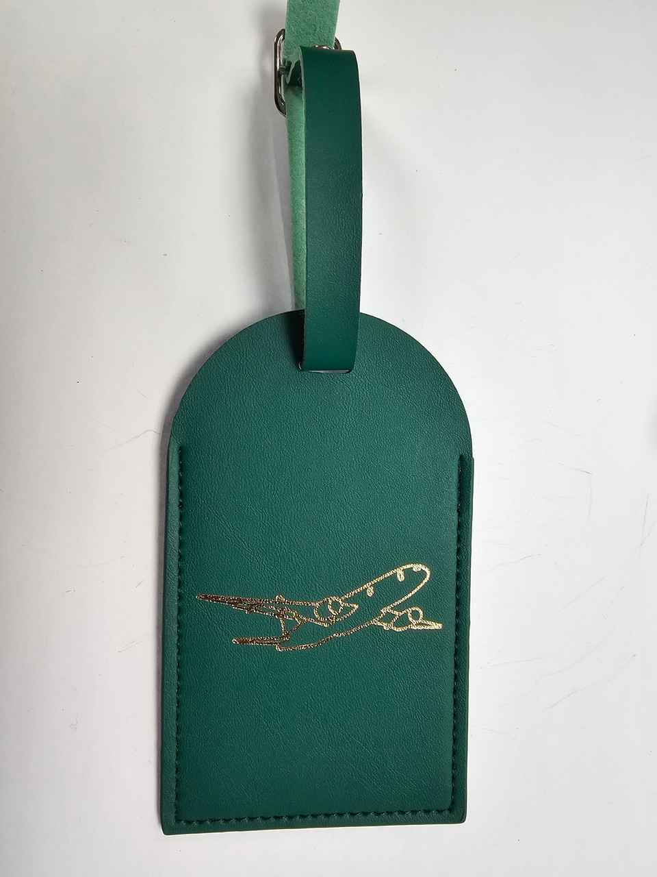 Single Plane Luggage Tag (Green/Outline)