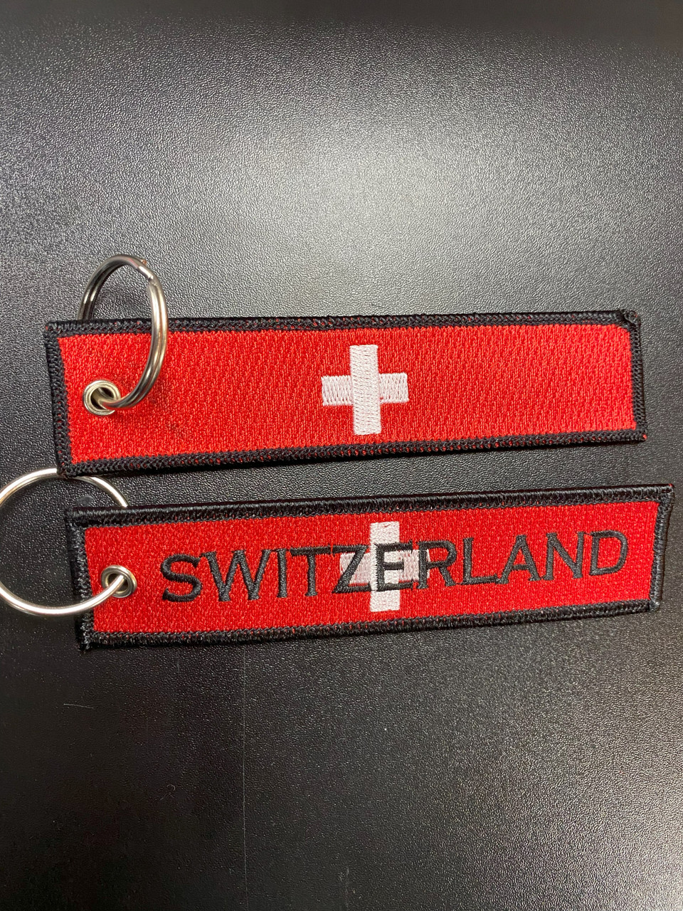 Embroidered Flag Keychain - Switzerland