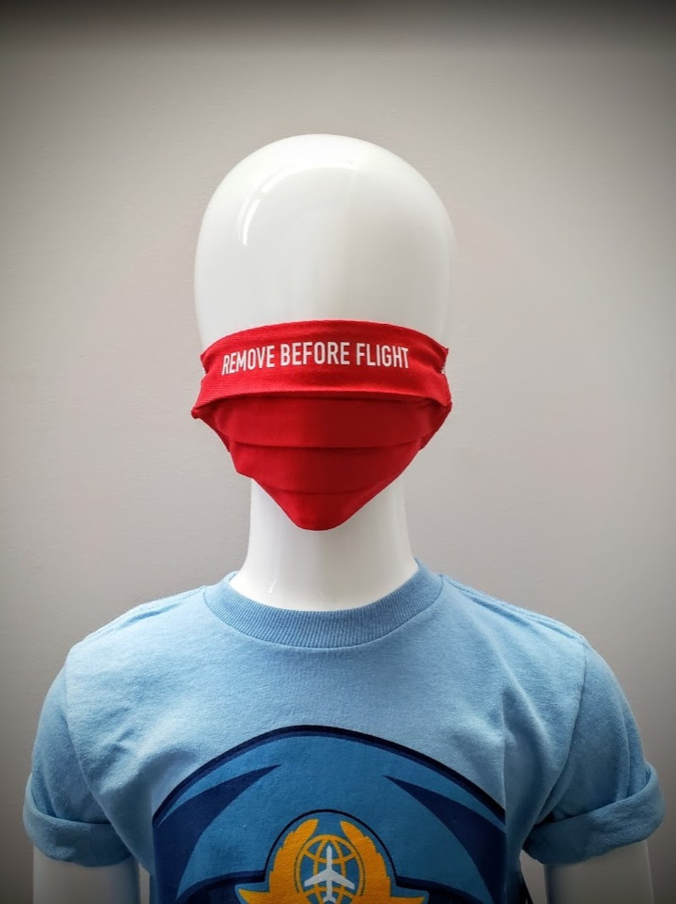 Childrens Reusable Mask: Remove Before Flight (Red)