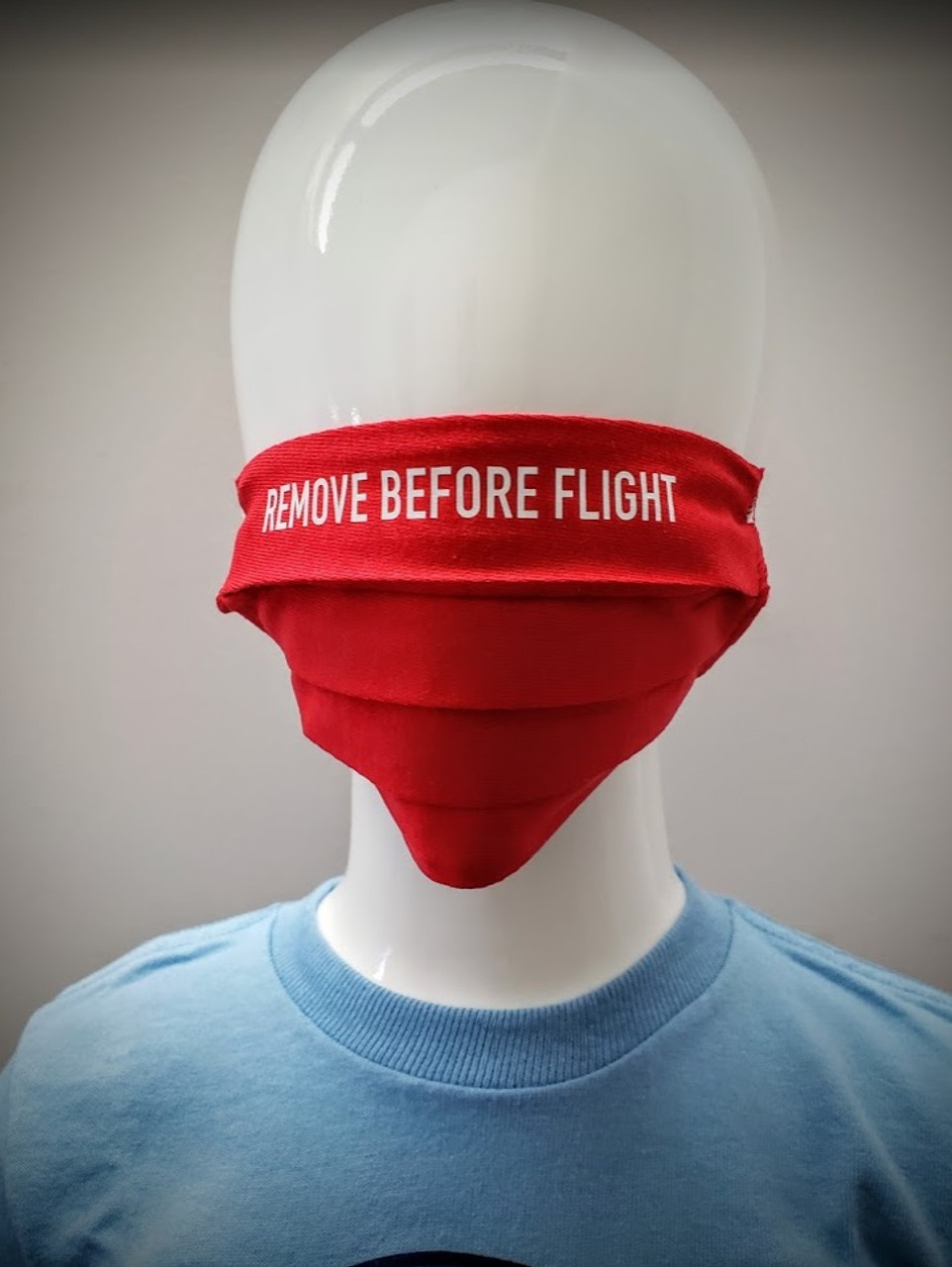 Childrens Reusable Mask: Remove Before Flight (Red)