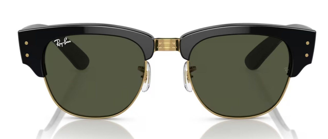 Ray-Ban Mega Clubmaster Sunglasses - Black on Gold w/Green Lenses