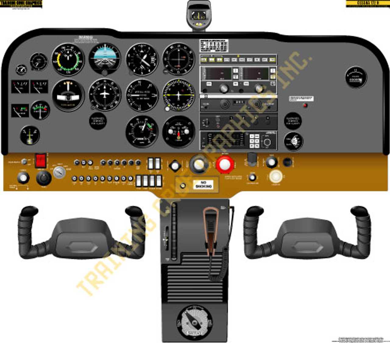 cessna 172 cockpit poster labels