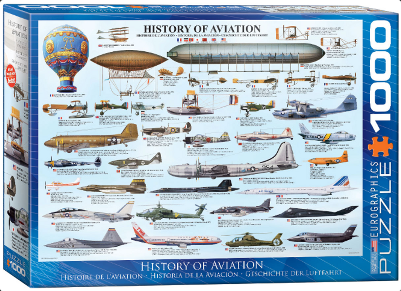 History of Aviation Aircraft Puzzle - 1000 Pieces