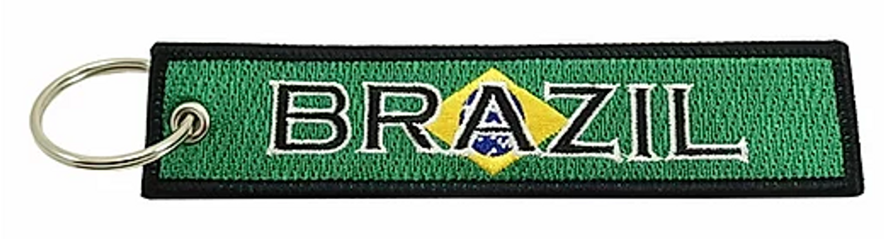 Embroidered Flag Keychain -  Brazil