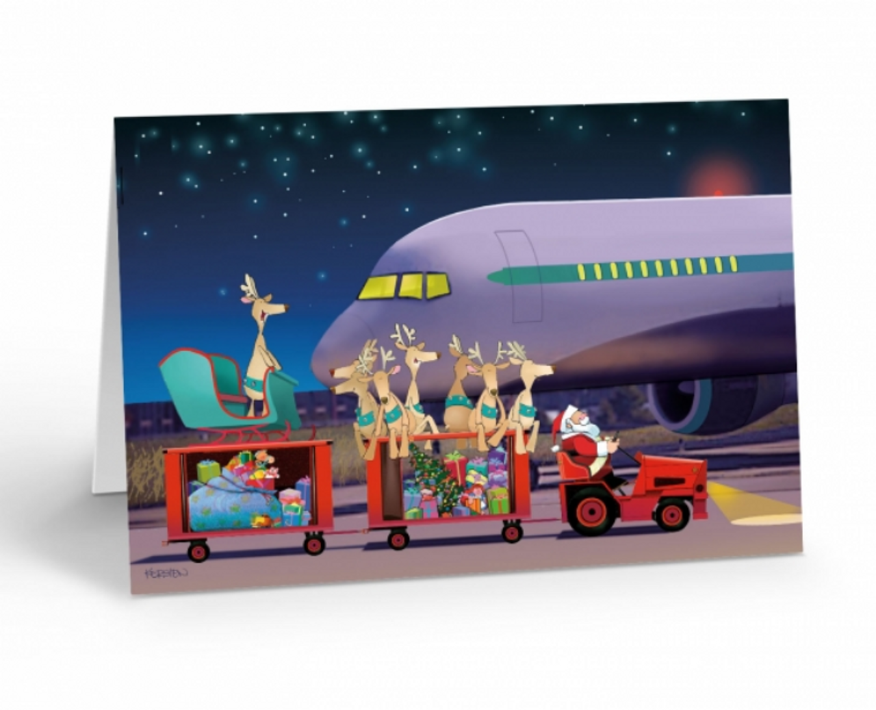 "Airport Baggage Handling" Christmas Card pack