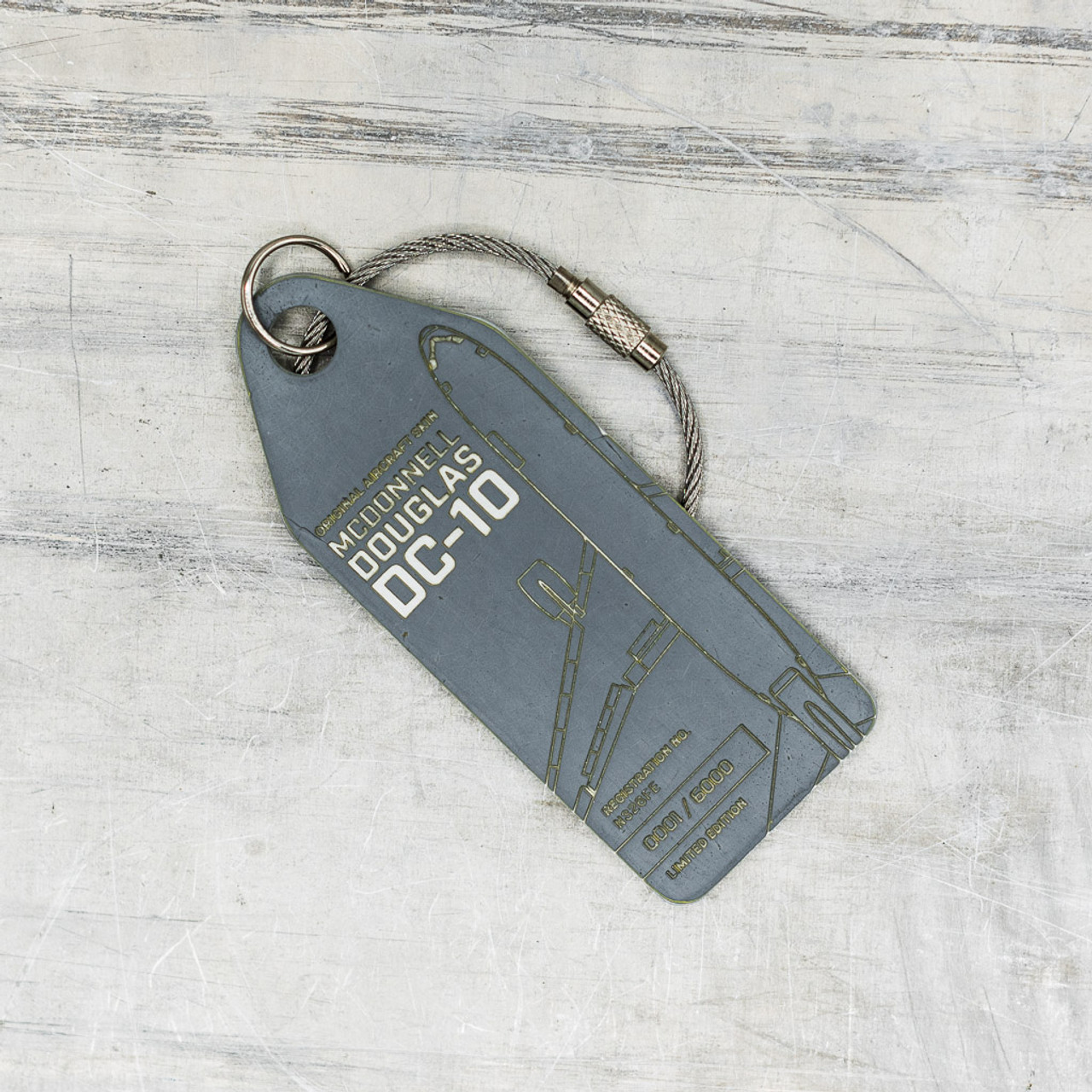 AviationTag Douglas DC-10-30 Keychain - N326FE - Grey