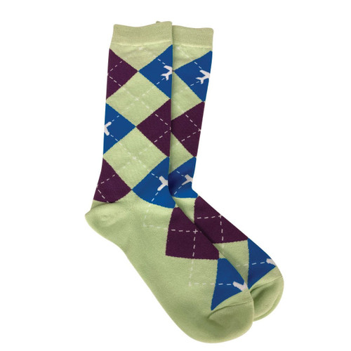 Argyle Aviator Socks - Mint Green