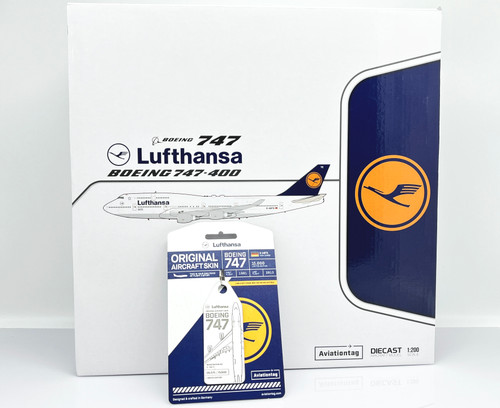JC200 Lufthansa B747-400 D-ABTE w/ AviationTag 