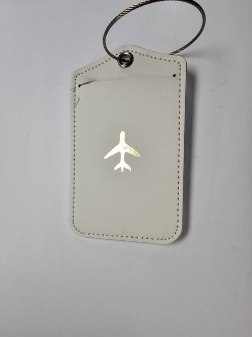 Single Plane Luggage Tag (White/Solid)