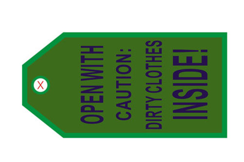 Open with Caution: Dry Clothes Inside! Luggage Tag 