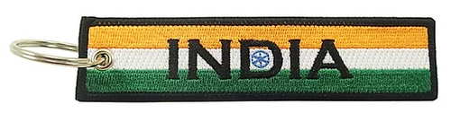 Embroidered Flag Keychain -  India