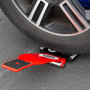 Gaither Tool Co., Inc. TRAC Tire Jack with Roller Plate positioned under a vehicle tire for wheel alignment.