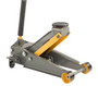 Close-up of Winntec professional garage jack body with lifting saddle and wheels