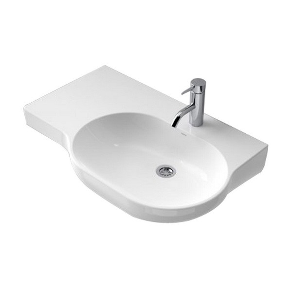 Opal 720 LHS Wall Basin 1 Tap Hole 632210W - Mico NZ