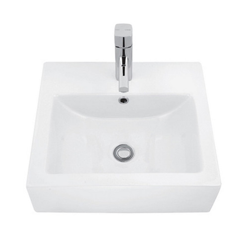 Aquamarine Semi Recessed Basin Rectangle 1 Tap Hole 440mm BA-4211-B01