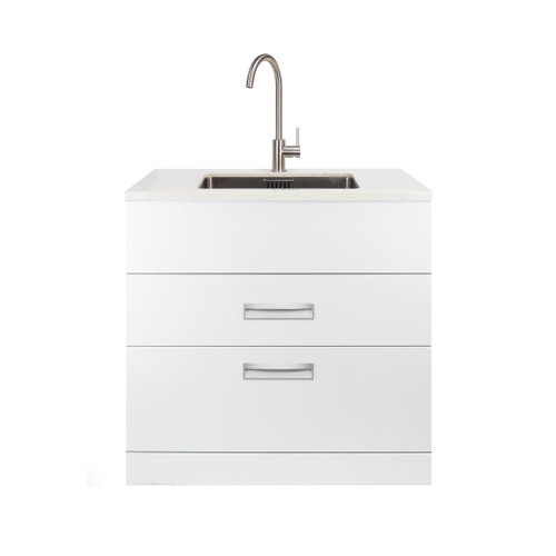 Laundry Tub 2 Draw Cabinet 900mm Composite Top STUDIO900 CT VIAMO