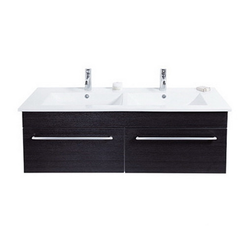Boston Wall Hung Vanity Double Bowl 2 Drawer 1200mm Charred Oak B1202DWHCO