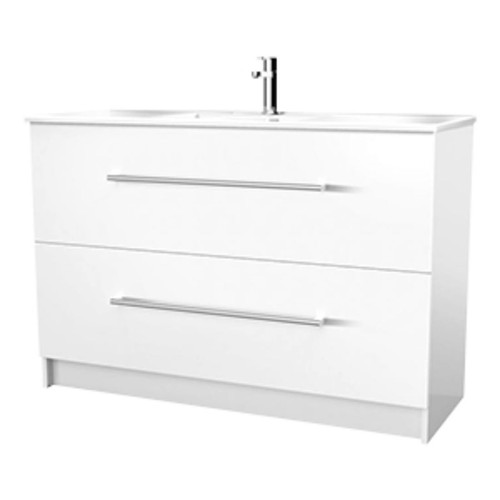 Boston Floor Standing Vanity 2 Drawer 1200mm White Gloss