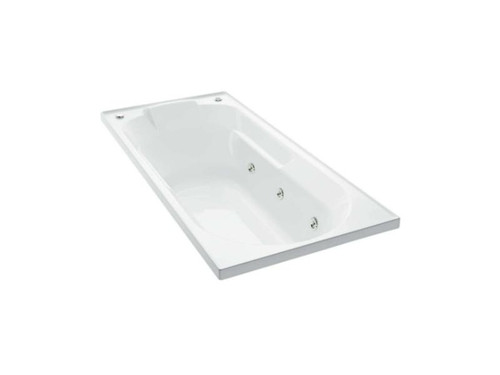 Sorrento II Rectangular Spa Bath 1670 x 760mm Duracryl Acrylic White 1073A-ABCP2-0