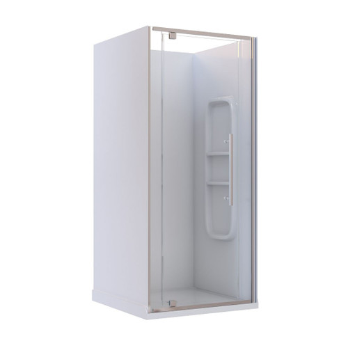 Marbella Acrylic 3-Sided Shower 1000 x 1000mm Side Moulded Wall Chrome MAR9488