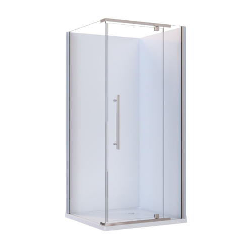 Marbella Acrylic 2-Sided Shower 915 x 750mm Flat Wall Chrome Right Hinged MAR9631