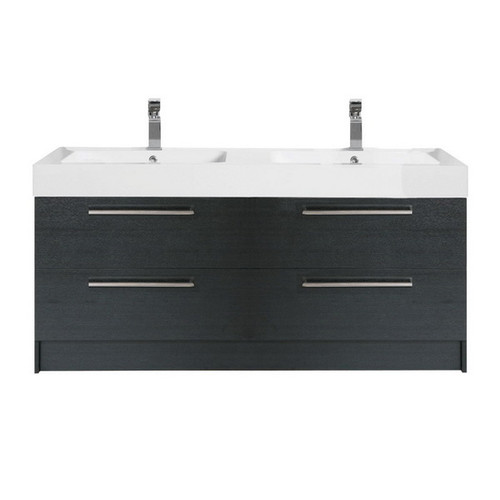 Tessa Floor Standing Vanity 4 Drawer Double Bowl 1200 x 450 x 900mm Charred Oak