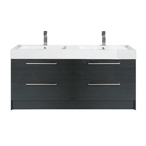 Tessa Floor Standing Vanity 4 Drawer Double Bowl 1500 x 450 x 900mm  Charred Oak