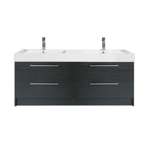 Tessa Floor Standing Vanity 4 Drawer Double Bowl 1800 x 450 x 900mm Charred Oak