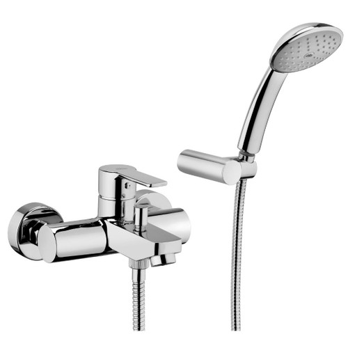 Red Bathroom Mixer Diverter & Aerator & 2 Shower Wall Unions & Wall Plates & Bracket & Hand Shower