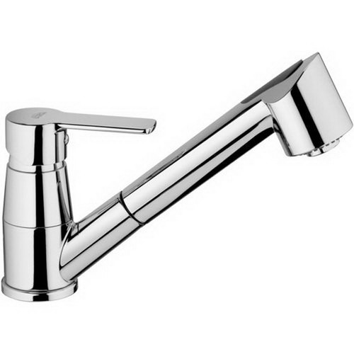 Red Kitchen Sink Mixer 1 Hole & Swivel Spout & 3 Stainless Steel Hoses & Nylon Hose With Weight