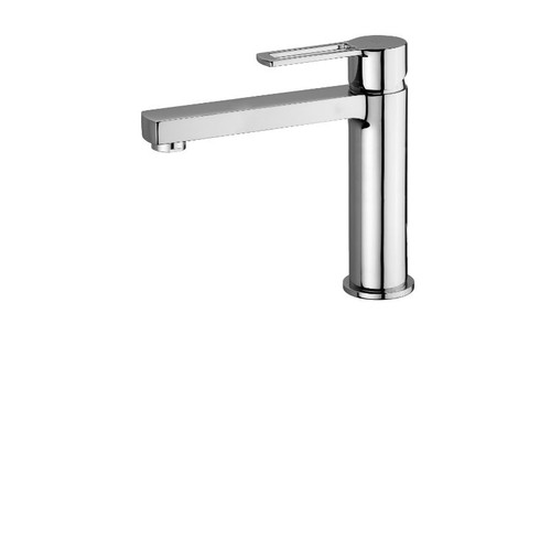 Ringo Bathroom Wash Basin Mixer Medium & Aerator & 2 Stainless Steel Hoses No Pop Up Waste RIN074