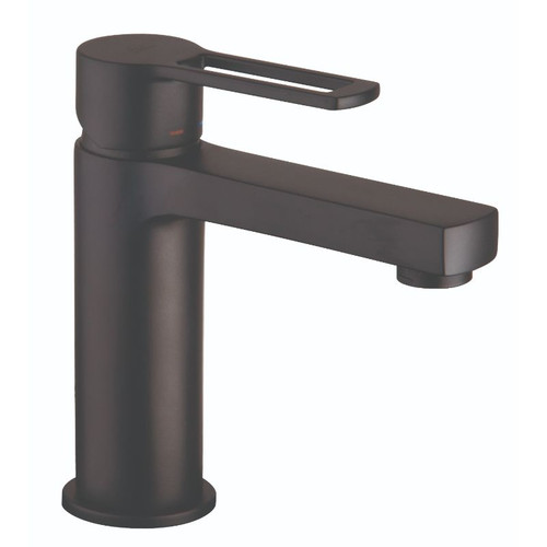 Ringo Wash Basin Mixer 1 Hole 1 Open Lever 120mm Deck Mount Matt Black RIN071NO