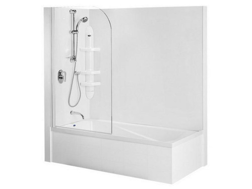 Duo II Premium Bath Screen Flat Wall 900mm For 1670mm Bath 72492A-0